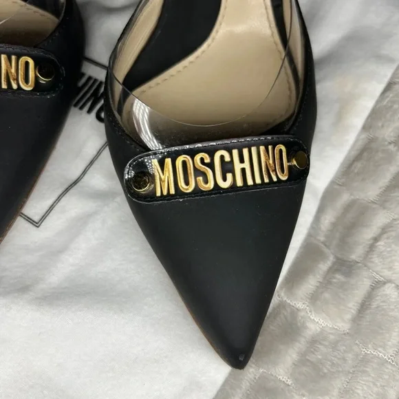 MOSCHINO WOMENS HEELS SIZE 37 1/2⭐️100% AUTHENTIC⭐️ BLACK⭐️AMAZING CONDITION